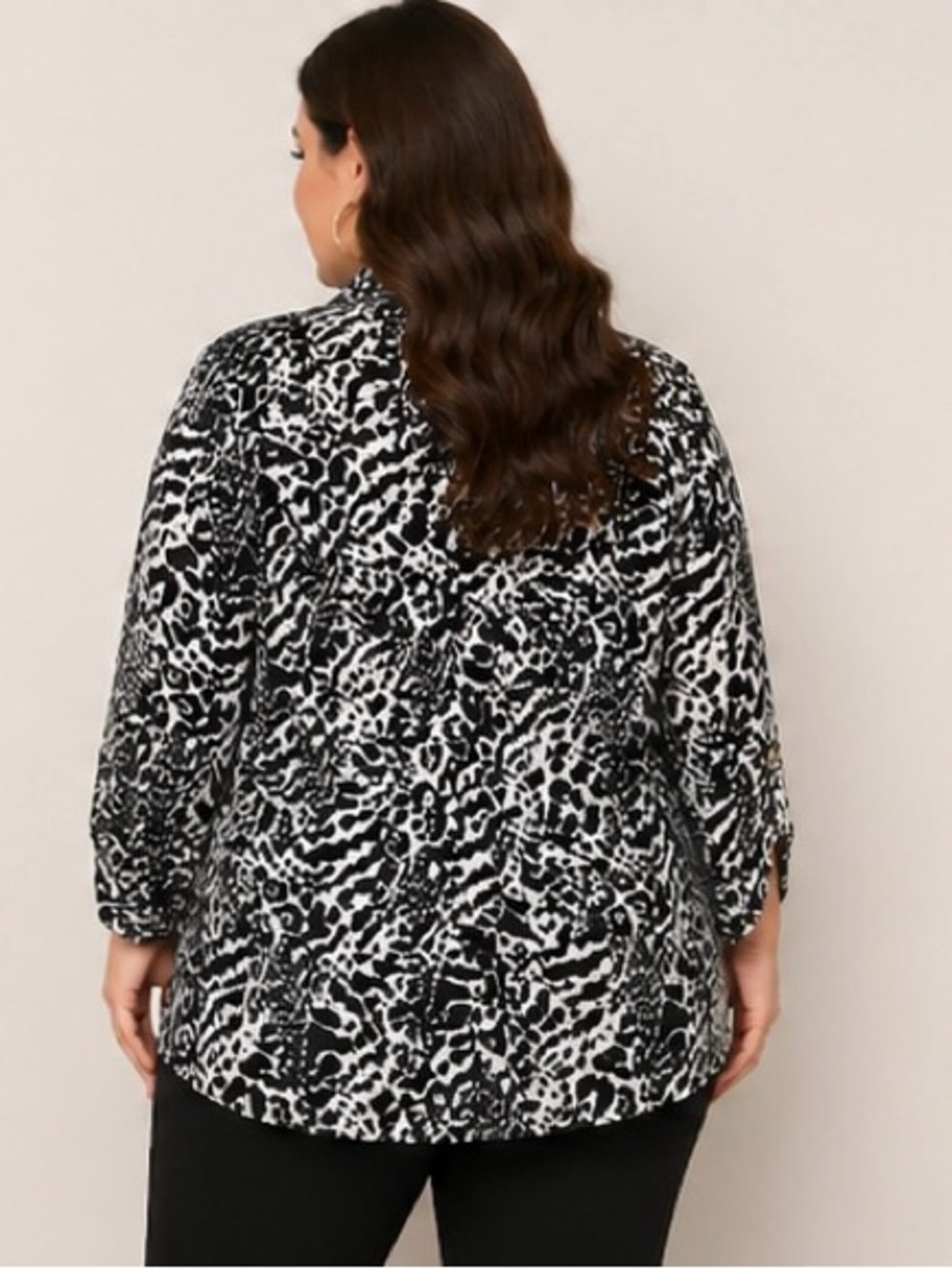 🖤 Michael Kors Animal Print Zip Blouse – Size 3X – NWT 🖤 - Picture 3 of 7